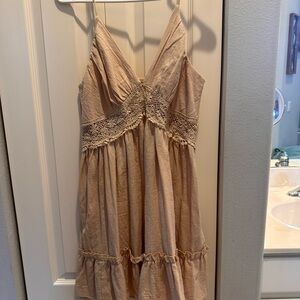 SHEIN Beige Lace Trim Chemise